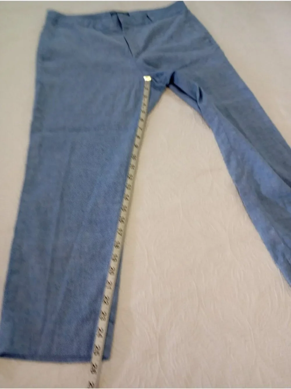 Banana Republic Avery Womens Blue Linen-Blend Trousers Size 12 Lightweight